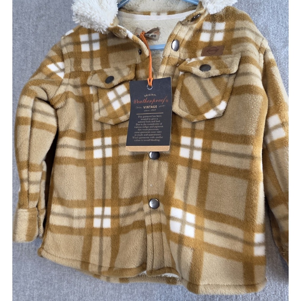 Weatherproof Vintage 24M Buffalo Plaid Sherpa Trucker Jacket Chore Coat NEW